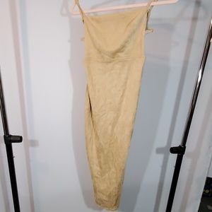 Caramel Velvet Strappy Dress